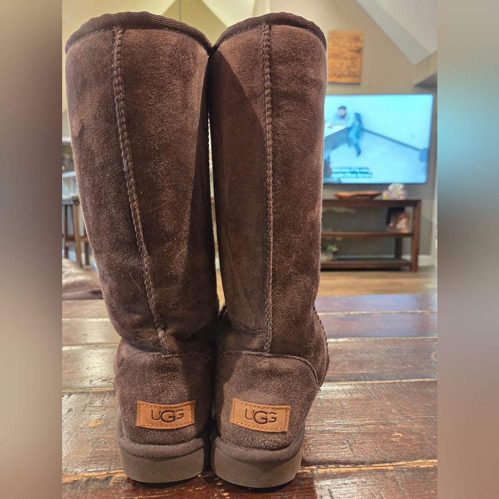 Burnt cedar brown tall Ugg boots